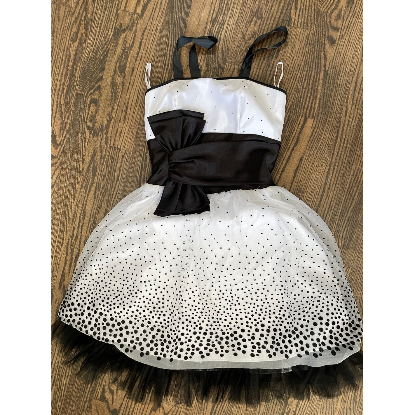Jessica Mcclintock For Gunne Sax Size 1 Prom Dress White Black Tulle Ak30